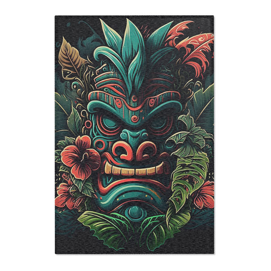 Green Tiki Area Rug