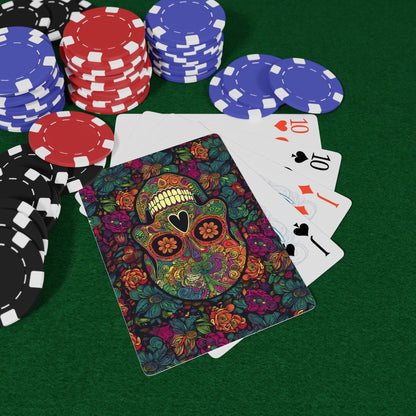 Retro Sugar Skull Poker Playing Cards