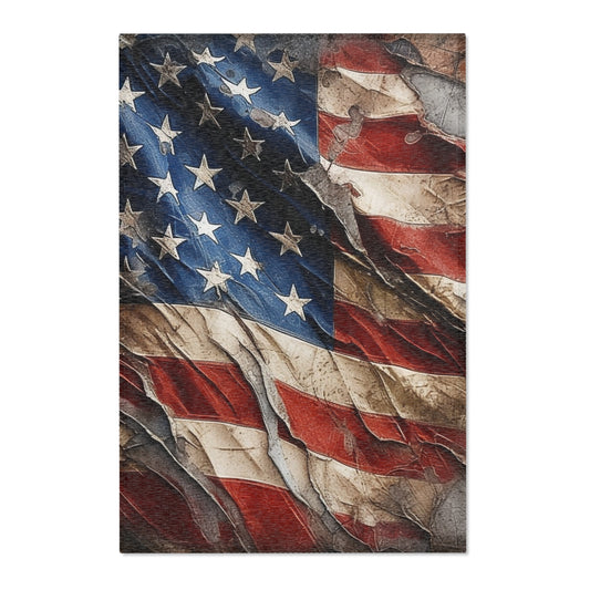 Distressed American Flag Area Rugs