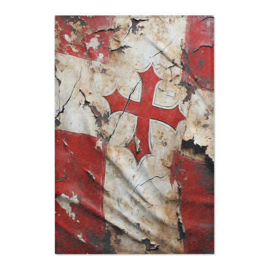 Tattered Templar Flag Area Rugs
