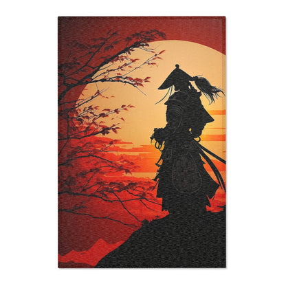 Japanese Sunset Samurai Area Rug