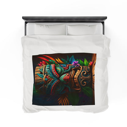 Tiki Idol Velveteen Plush Blanket