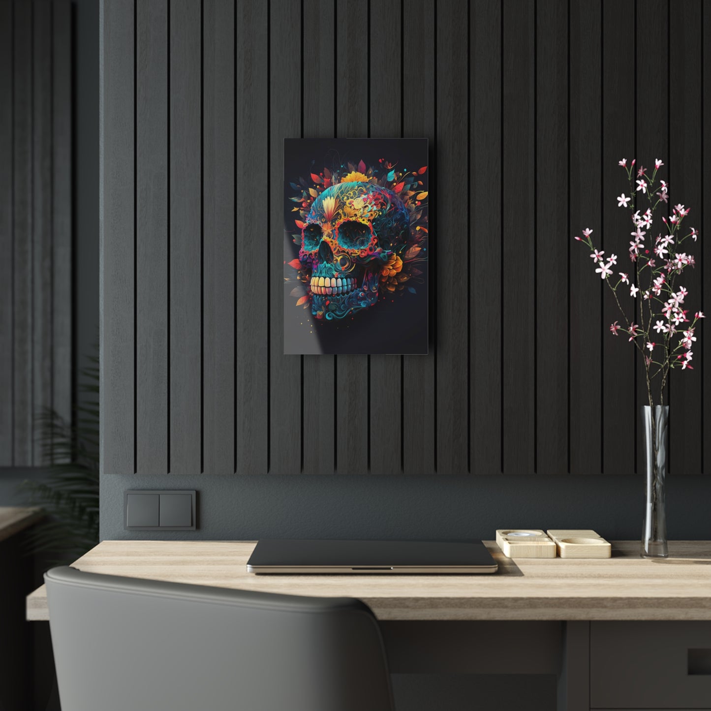 Blue Sugar Skull Acrylic Prints