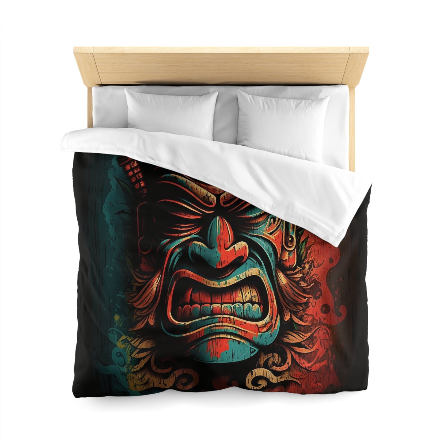 Angry Tiki Microfiber Duvet Cover