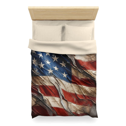 Distressed American Flag Microfiber Duvet Cover