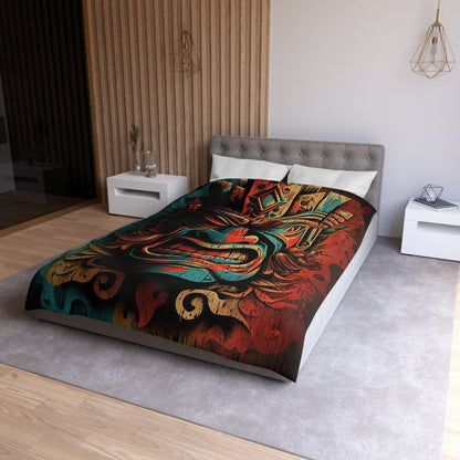 Angry Tiki Microfiber Duvet Cover