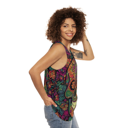 Retro Sugar Skull Unisex Tank Top