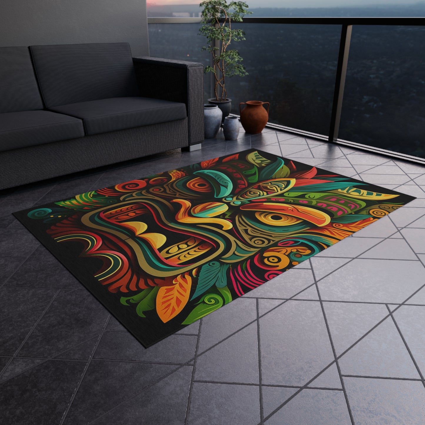 Horn Tiki Outdoor Area Rug