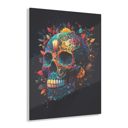 Blue Sugar Skull Acrylic Prints