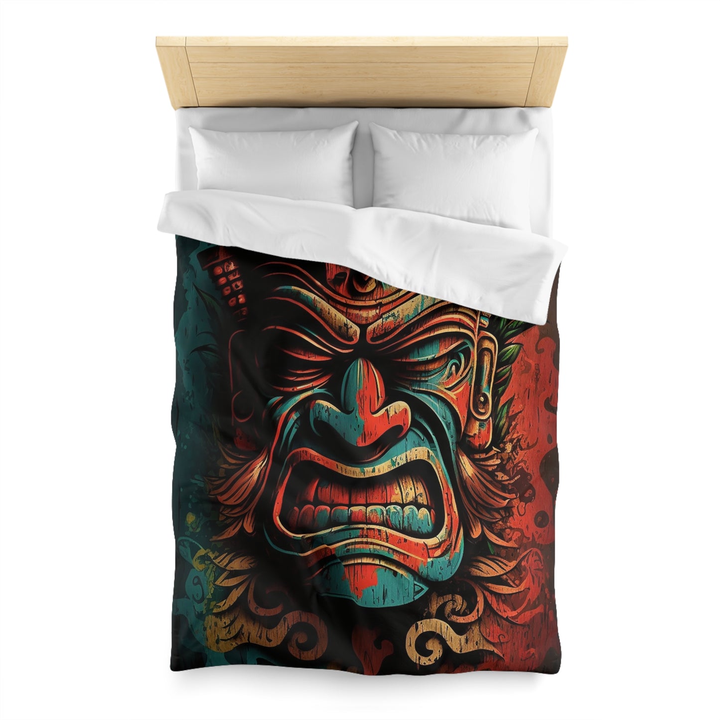 Angry Tiki Microfiber Duvet Cover