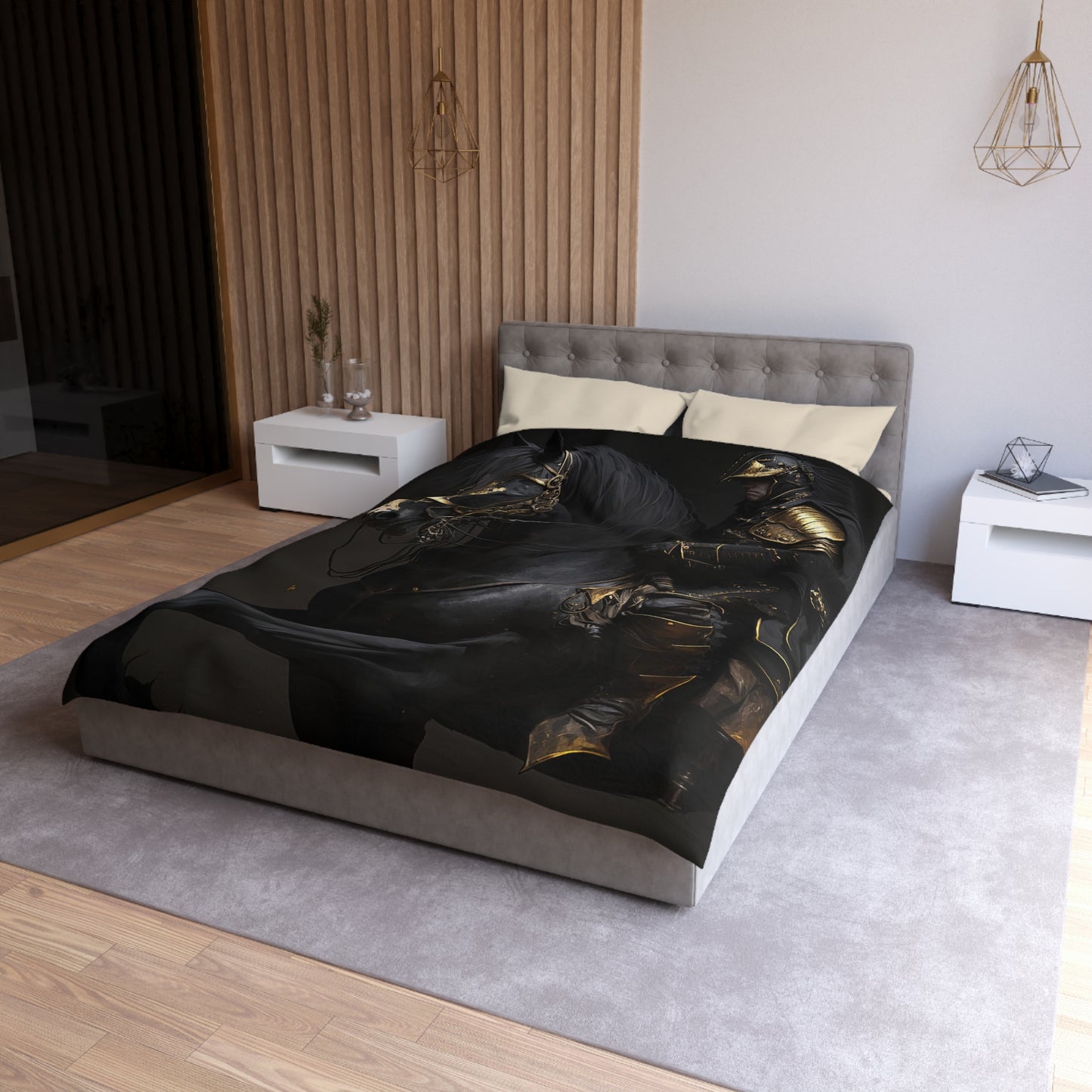 Black & Gold Knight Microfiber Duvet Cover