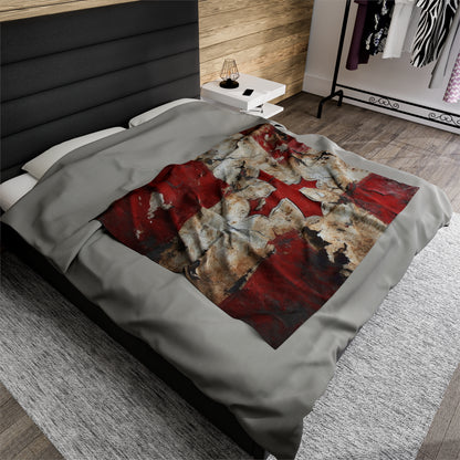 Templar Flag Velveteen Plush Blanket