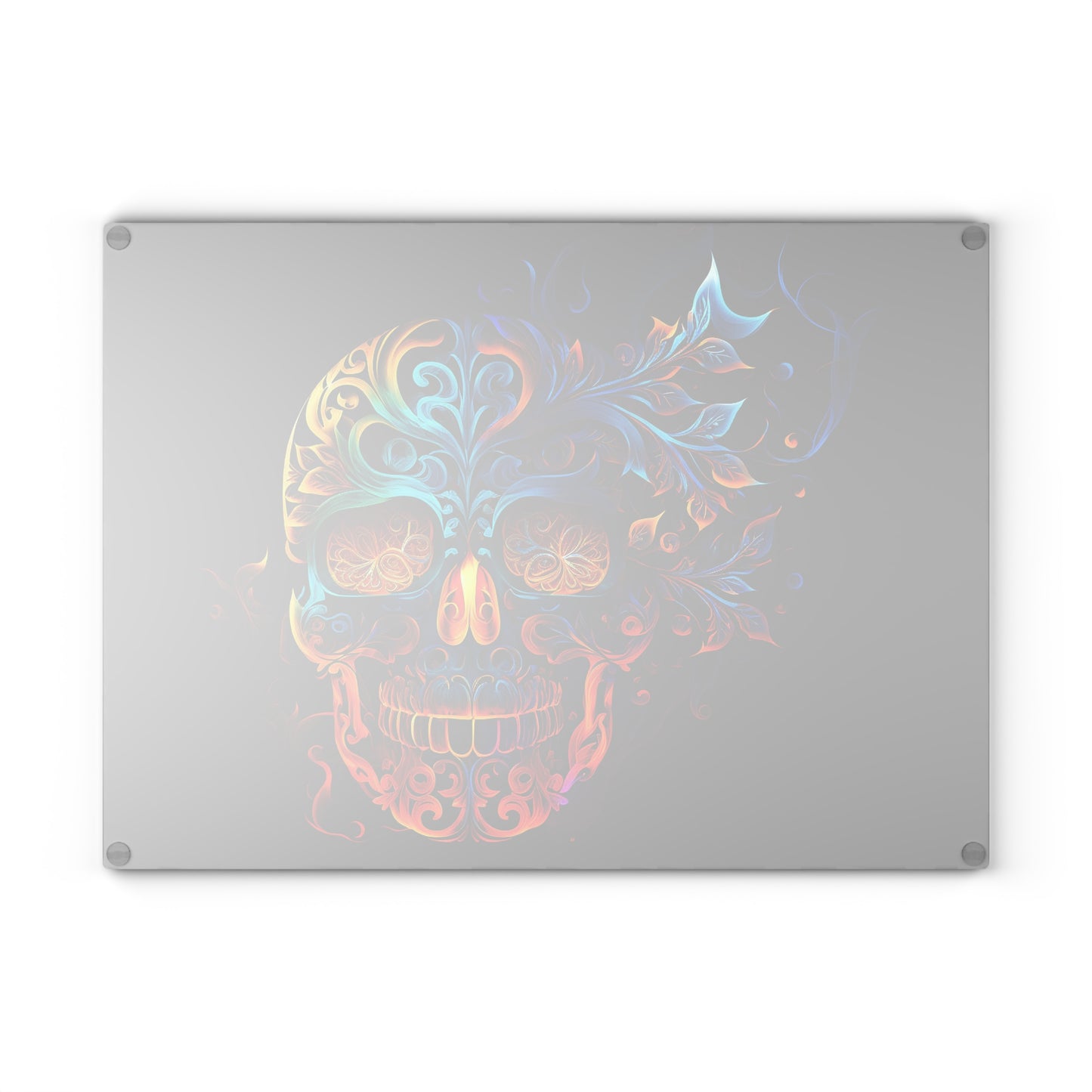 Elemental Flame Sugar Skull Glass Cutting Board