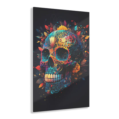 Blue Sugar Skull Acrylic Prints