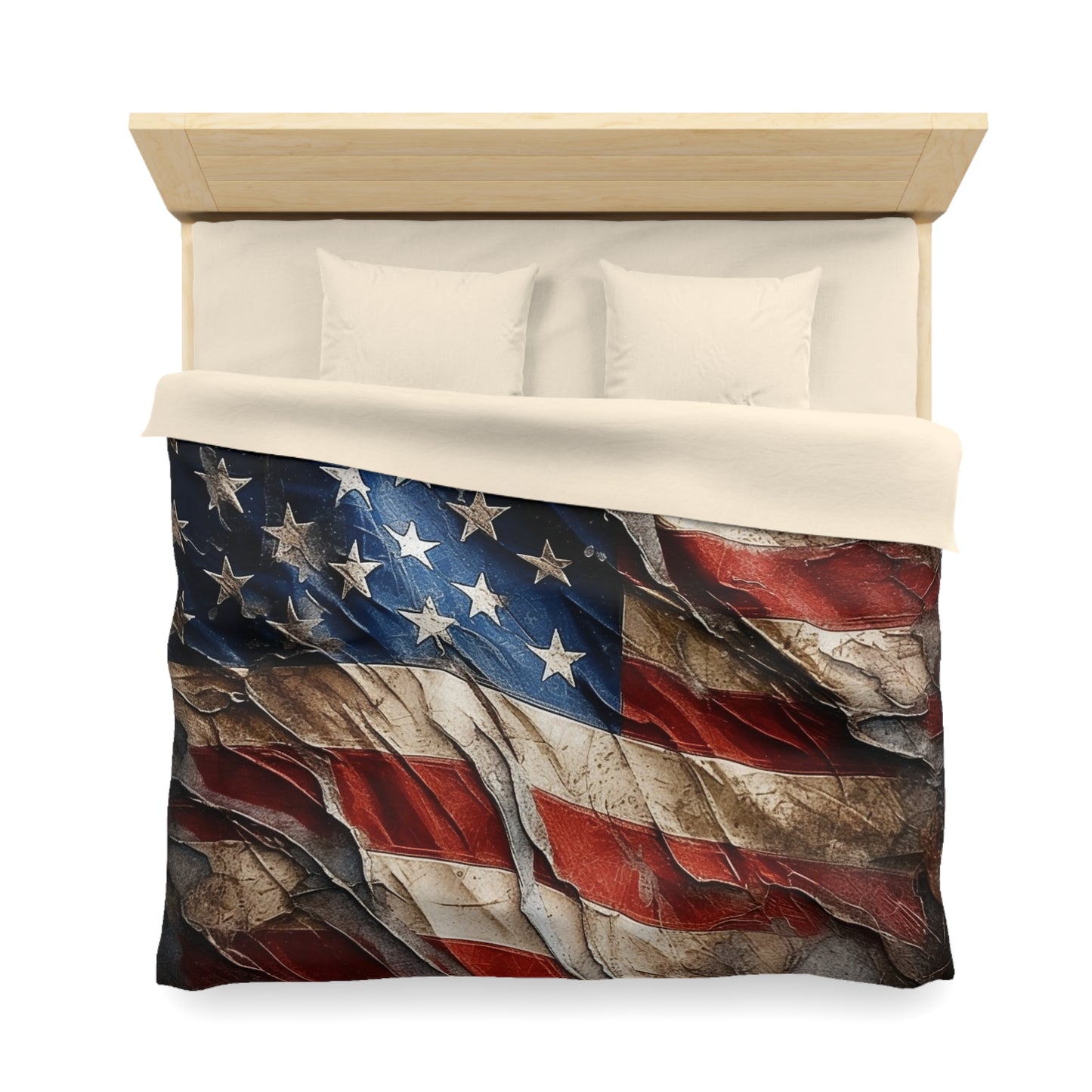 Distressed American Flag Microfiber Duvet Cover