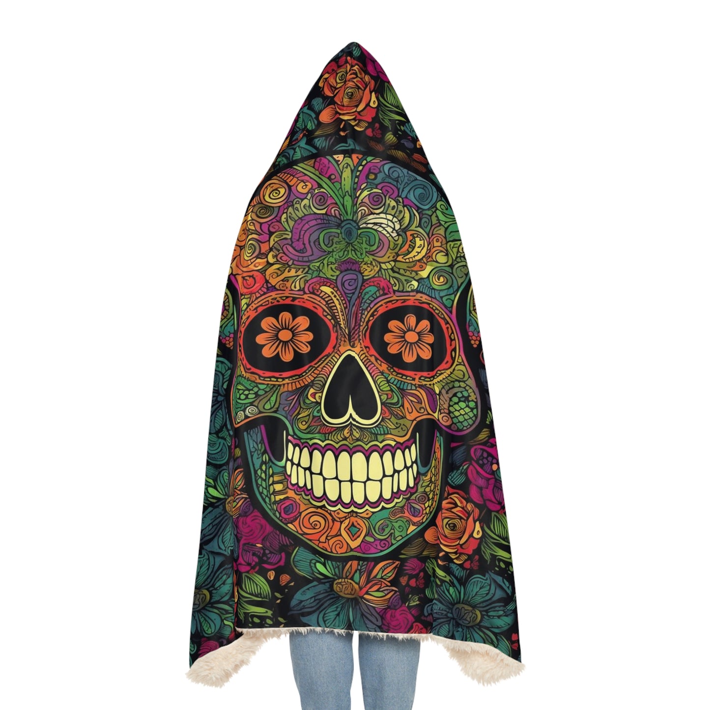 Retro Sugar Skull Snuggle Blanket