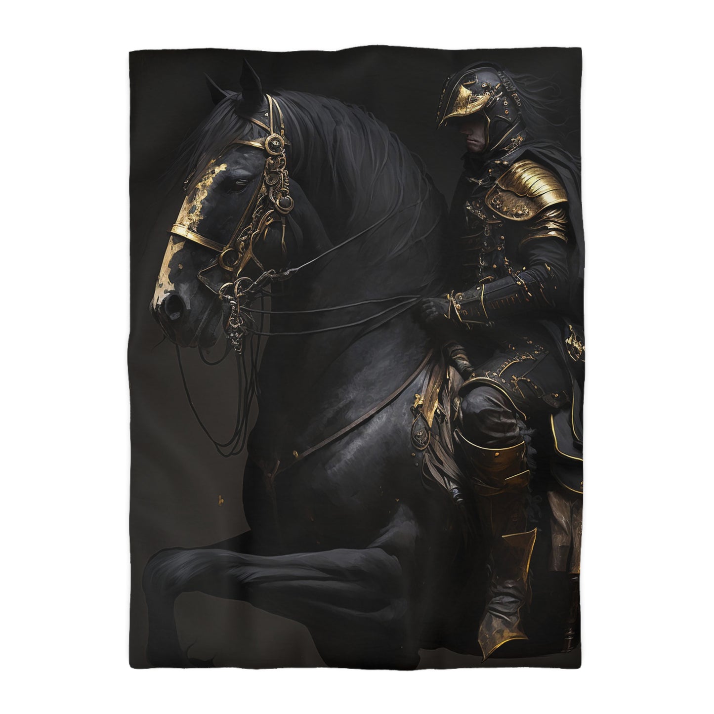 Black & Gold Knight Microfiber Duvet Cover