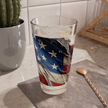 Distressed American Flag Mixing Glass, 16oz