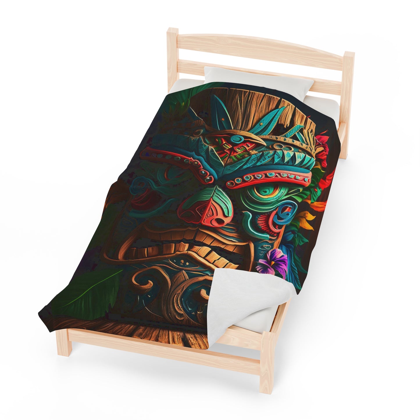 Tiki Idol Velveteen Plush Blanket