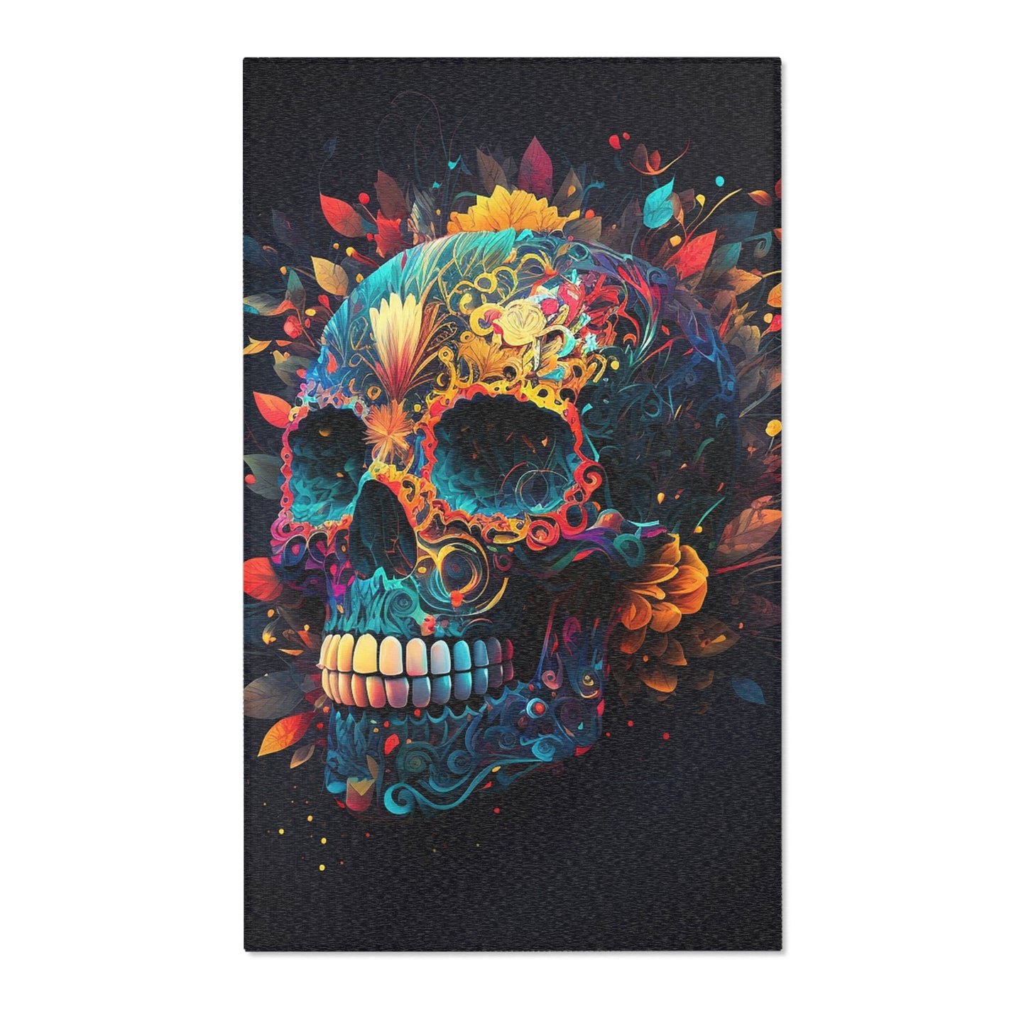 Blue Sugar Skull Area Rug