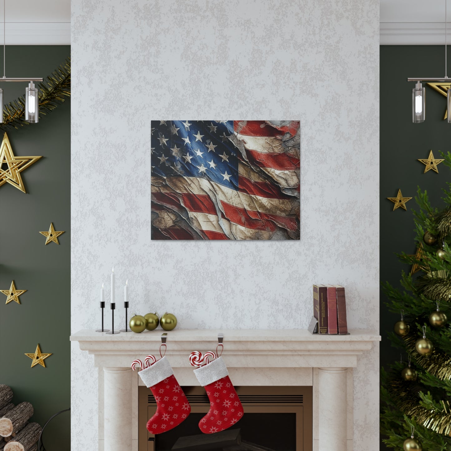 American Flag Distressed Canvas Gallery Wraps