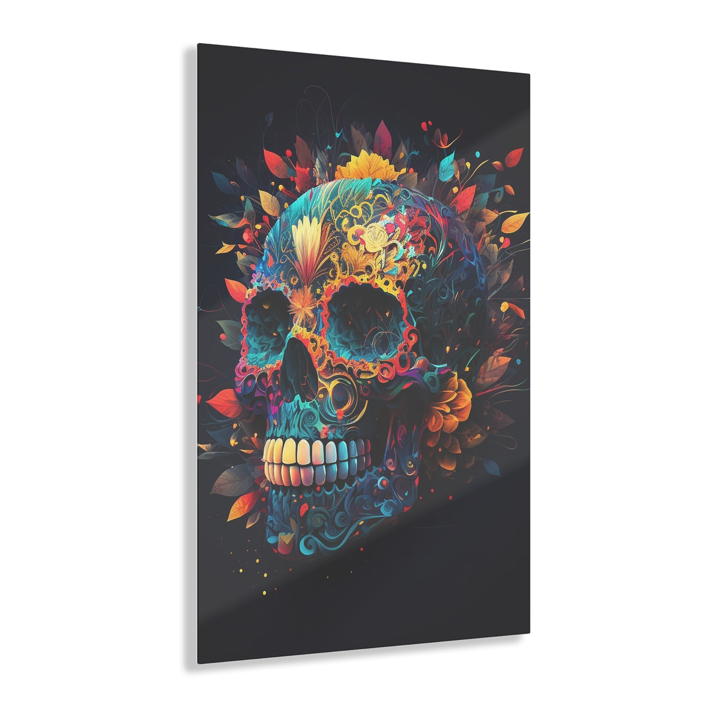 Blue Sugar Skull Acrylic Prints