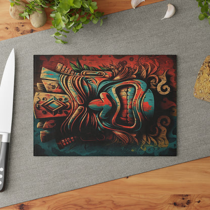 Angry Tiki Glass Cutting Board