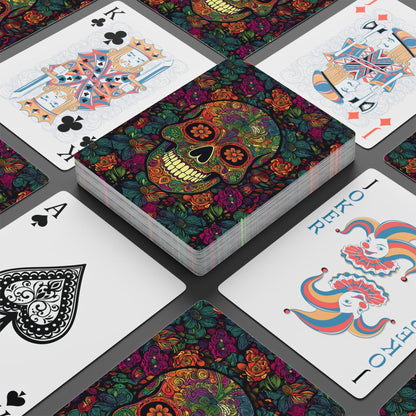 Retro Sugar Skull Poker Playing Cards