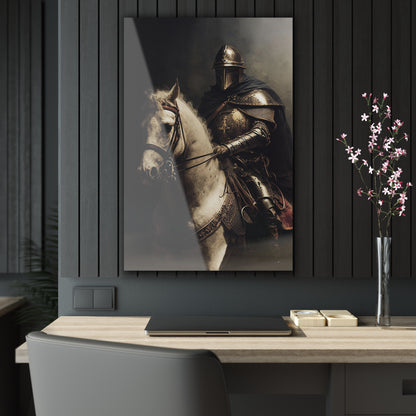 Knight on White Mount Acrylic Prints