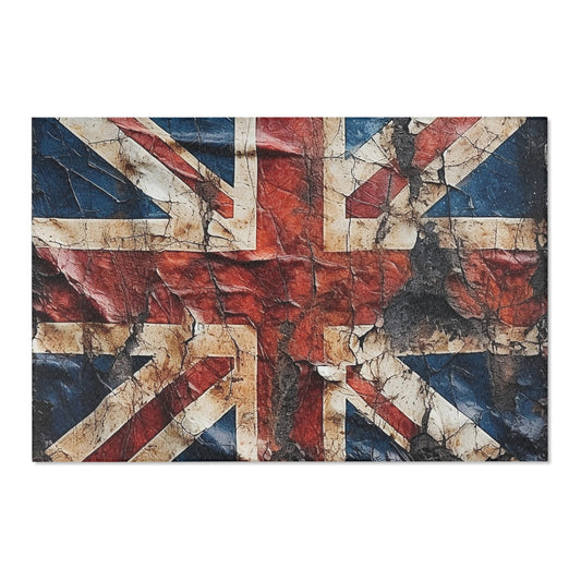 British Union Jack Tattered Area Rugs