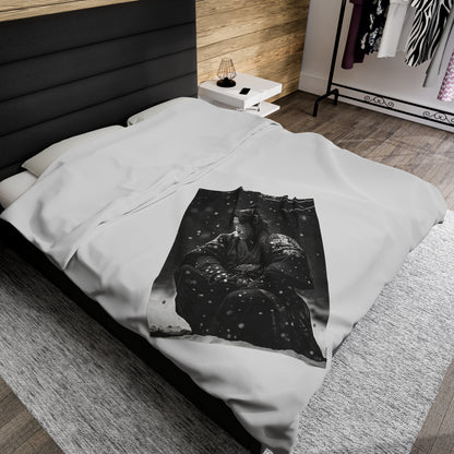 Stoic Samurai Velveteen Plush Blanket