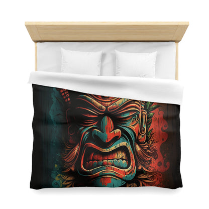 Angry Tiki Microfiber Duvet Cover