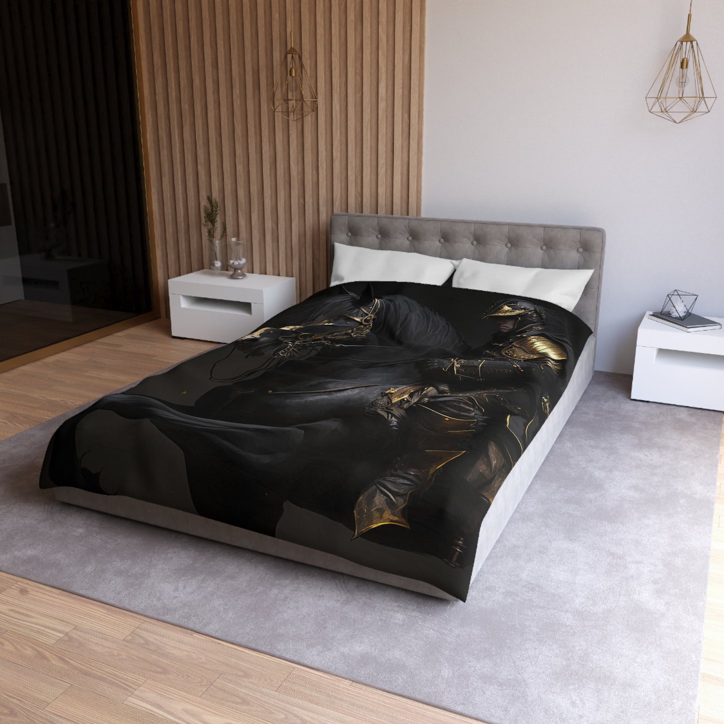 Black & Gold Knight Microfiber Duvet Cover