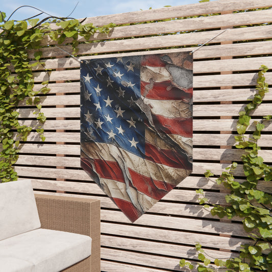 Distressed American Flag Pennant Banner