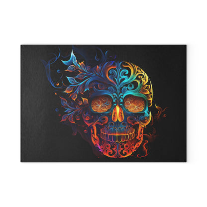 Elemental Flame Sugar Skull Glass Cutting Board