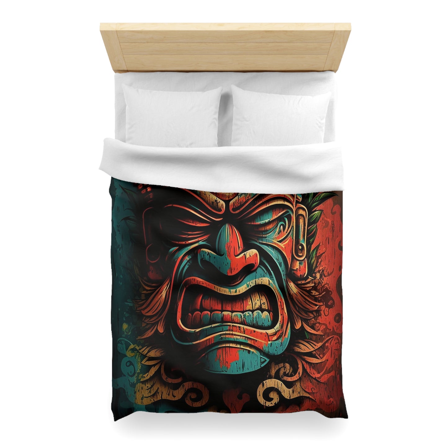 Angry Tiki Microfiber Duvet Cover