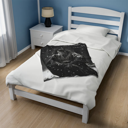 Stoic Samurai Velveteen Plush Blanket