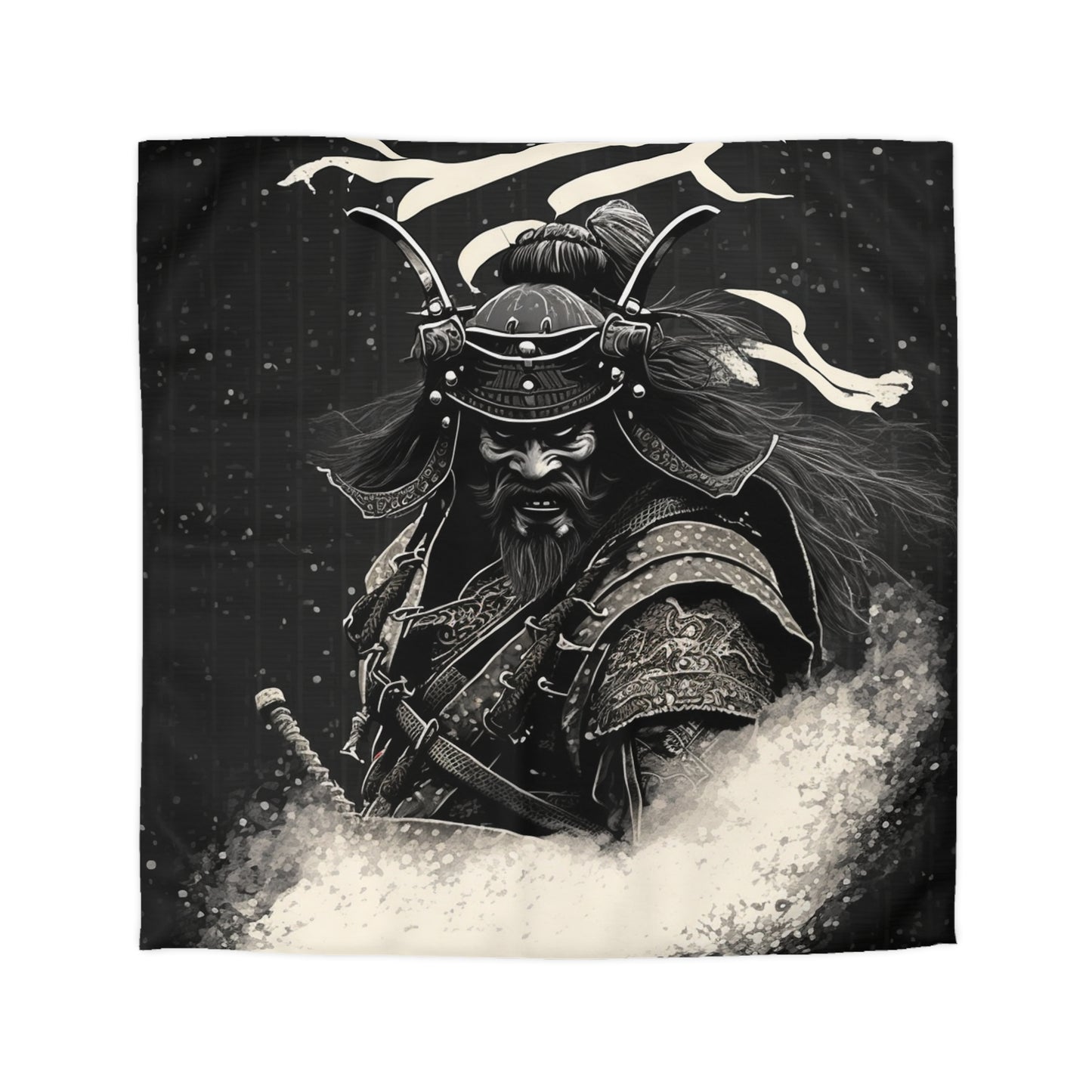 Bearded Samurai Microfiber Duvet Cover