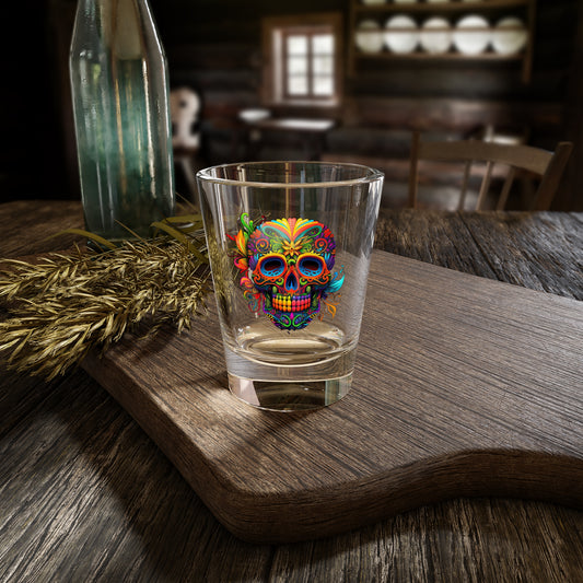 Neon Sugar Skull Shot Glass, 1.5oz