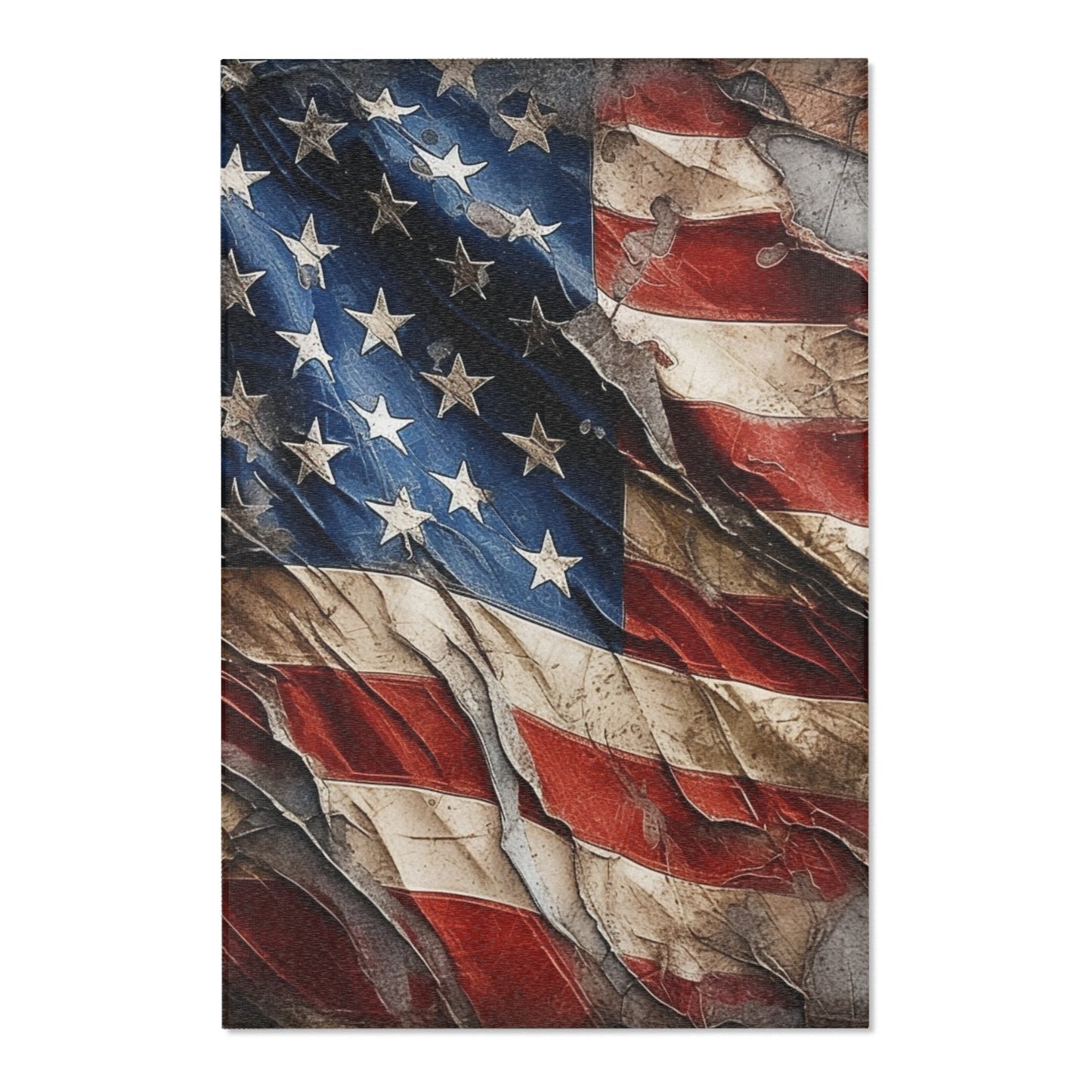 Distressed American Flag Area Rugs