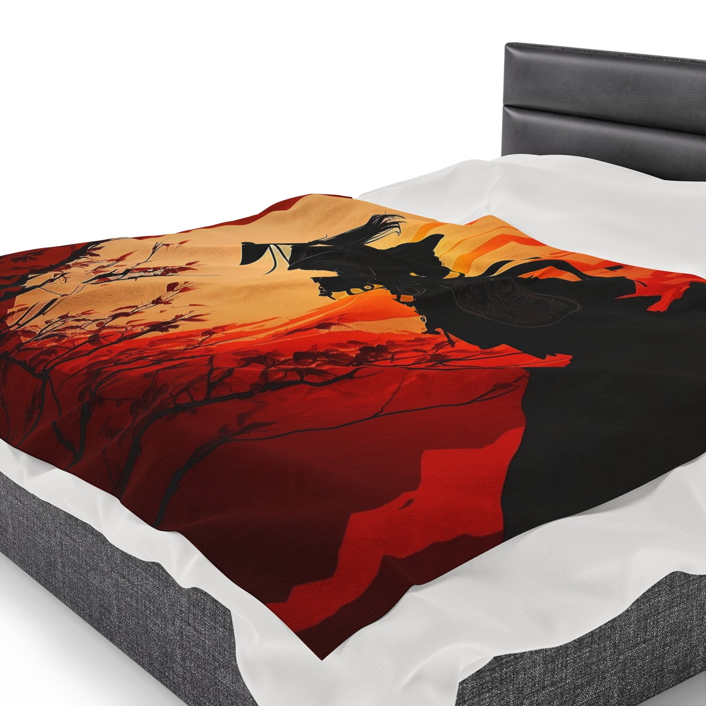 Mountain Sunset Velveteen Plush Blanket