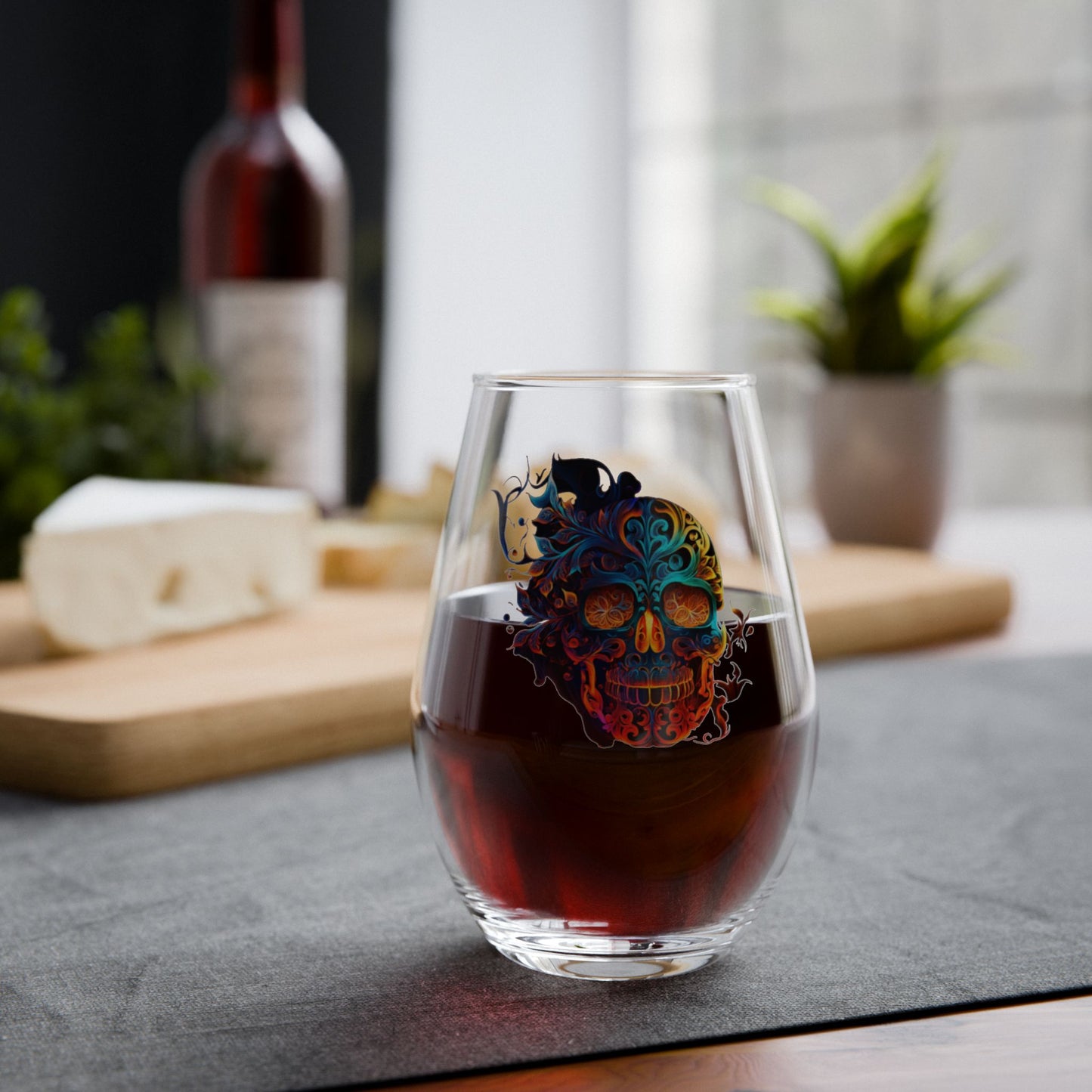 Sugar Skull Wine Glass