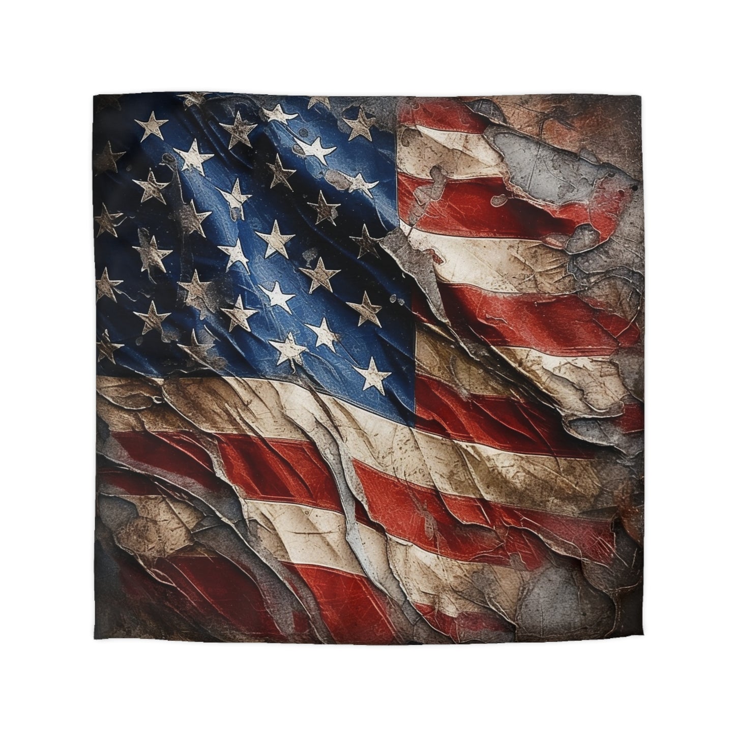 Distressed American Flag Microfiber Duvet Cover