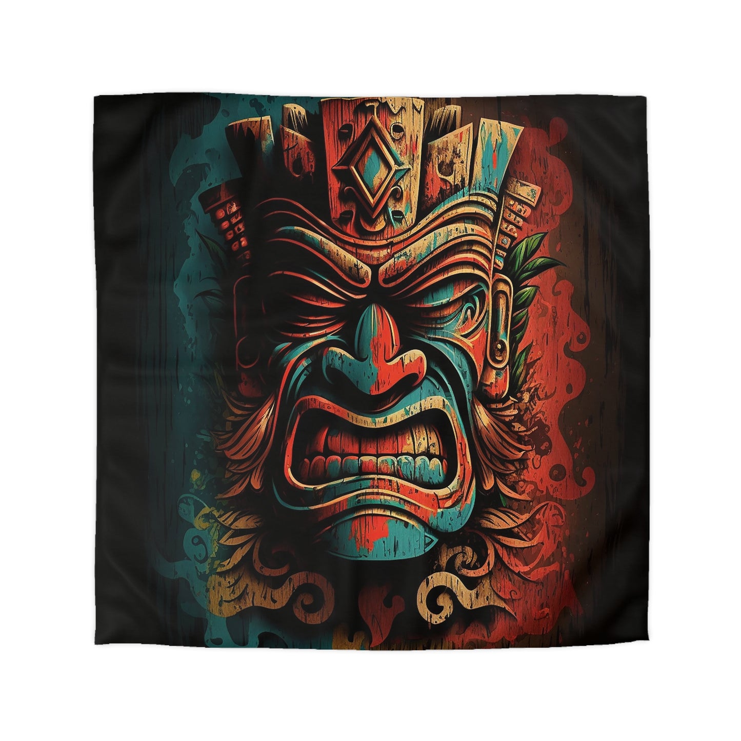 Angry Tiki Microfiber Duvet Cover