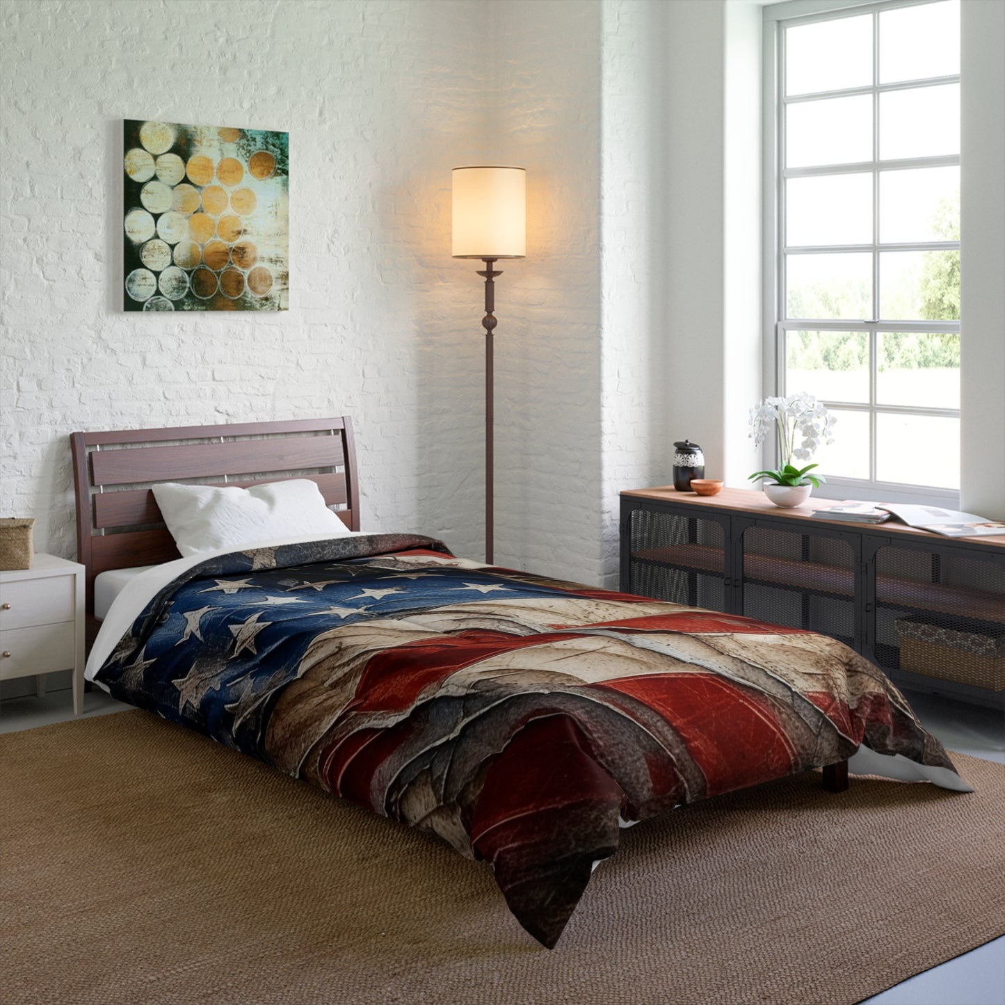 Distressed American Flag Comforter