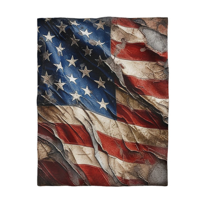 Distressed American Flag Microfiber Duvet Cover