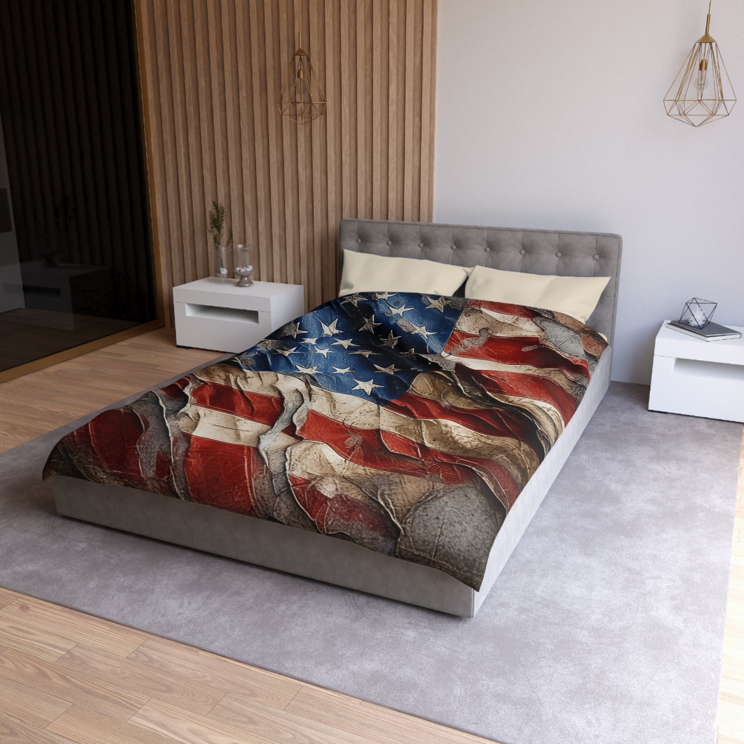 Distressed American Flag Microfiber Duvet Cover