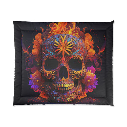 Sinister Flame Sugar Skull Comforter