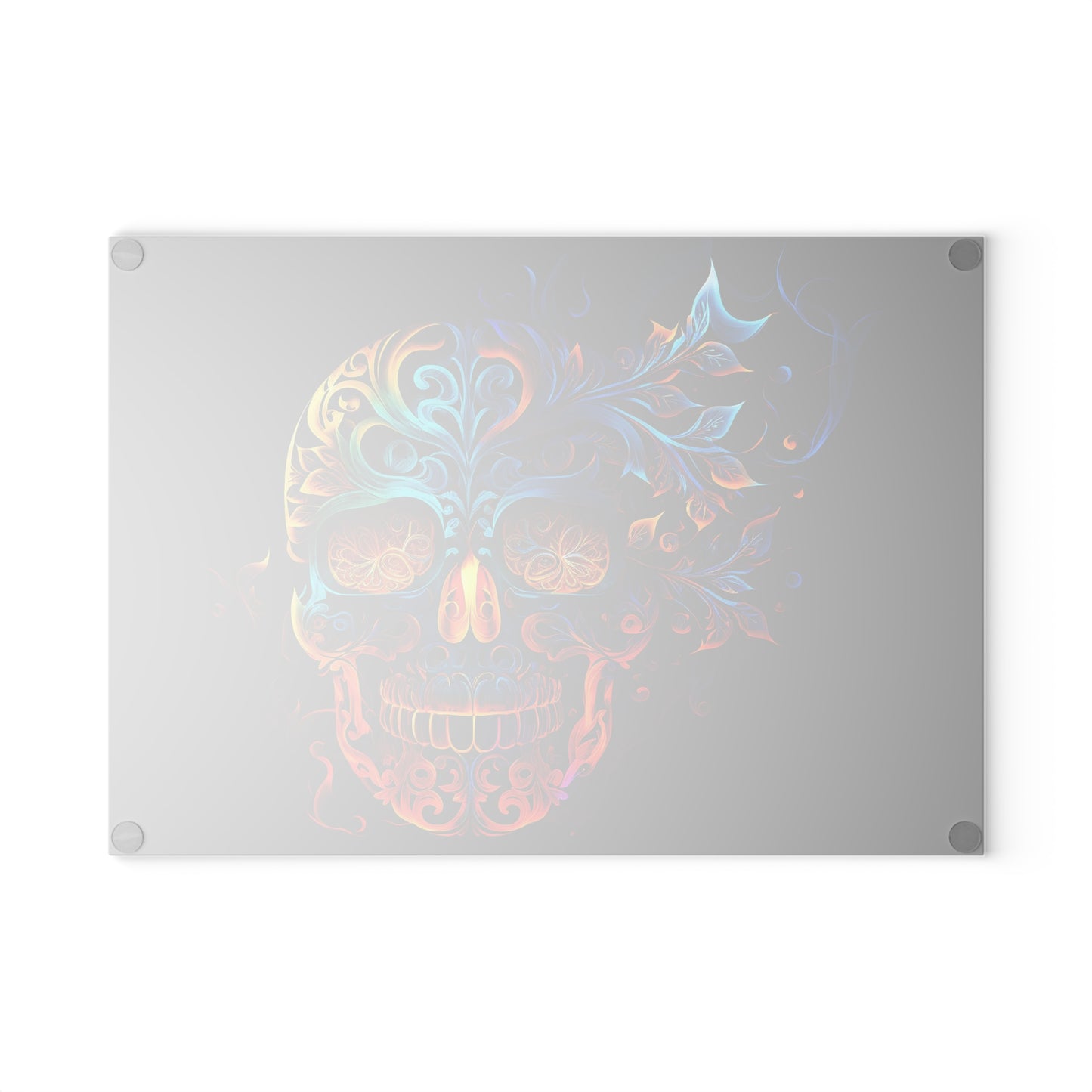 Elemental Flame Sugar Skull Glass Cutting Board