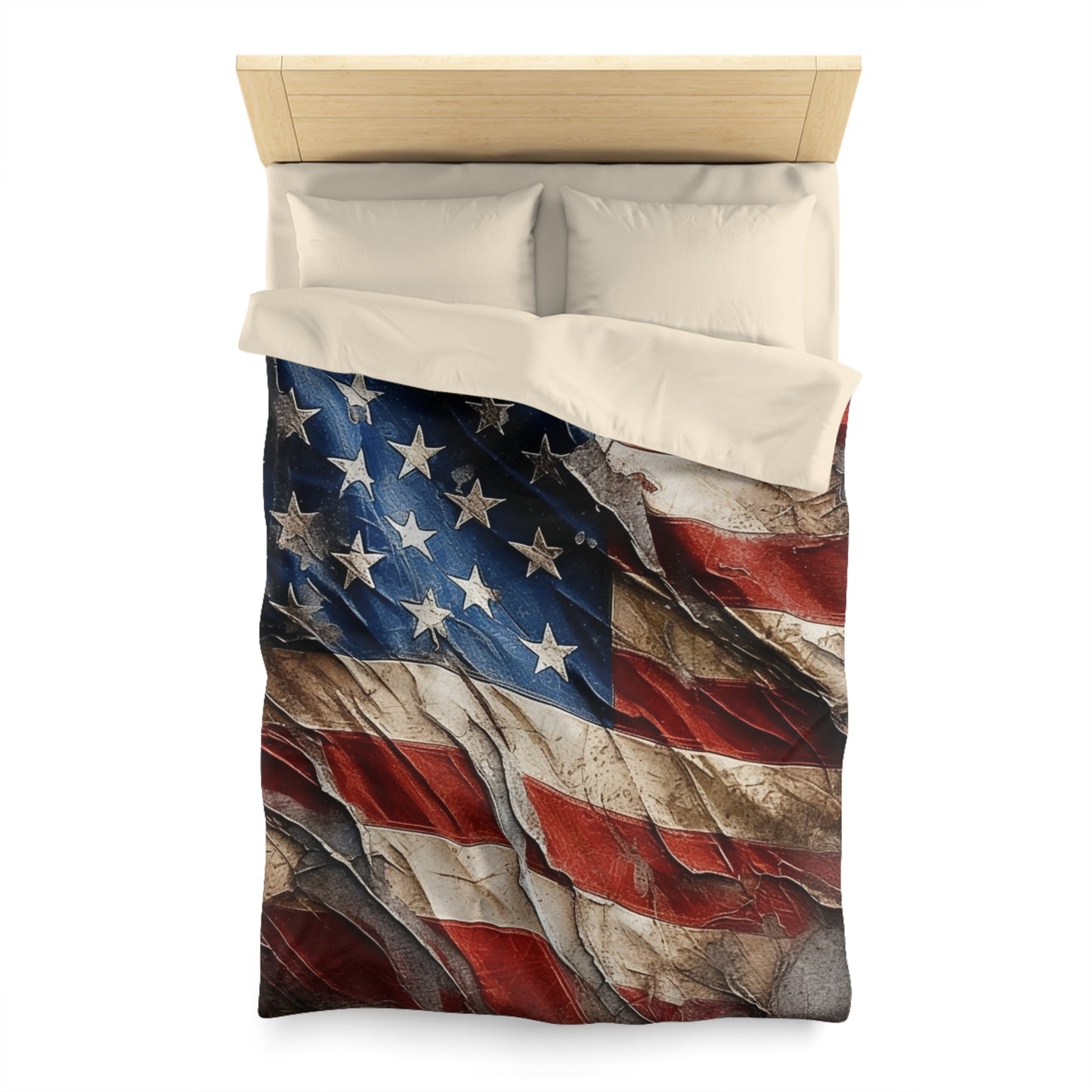 Distressed American Flag Microfiber Duvet Cover